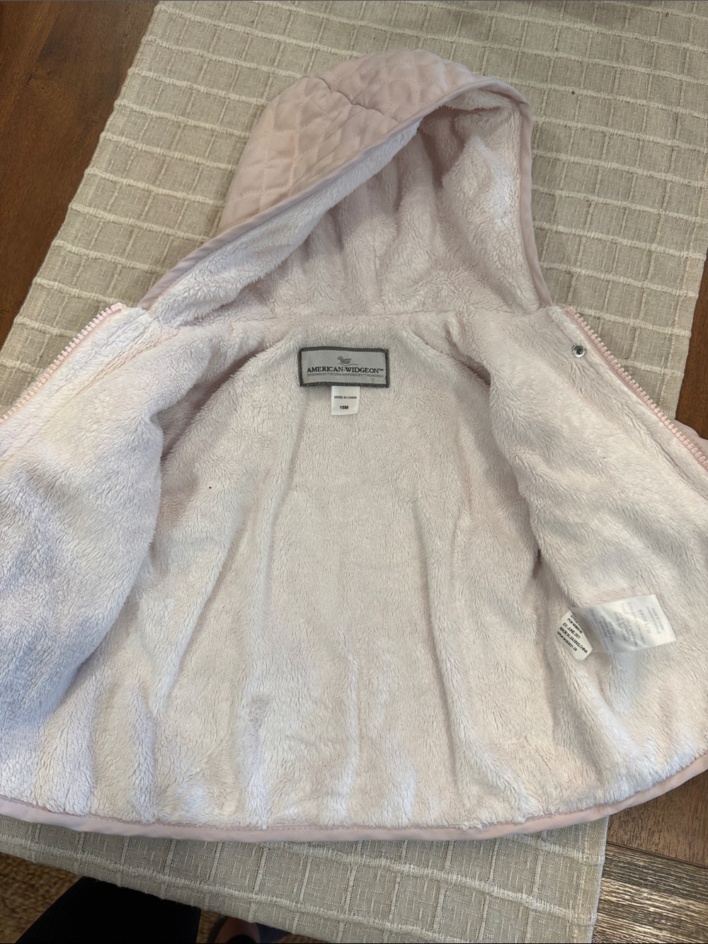 American Widgeon Girls' Quilted Hooded Puffer Jacket - Light Pink - Picture 4 of 5